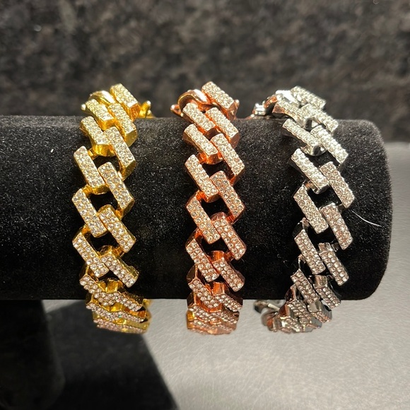 Cuban Ice stripe Bracelet - Picture 1 of 6